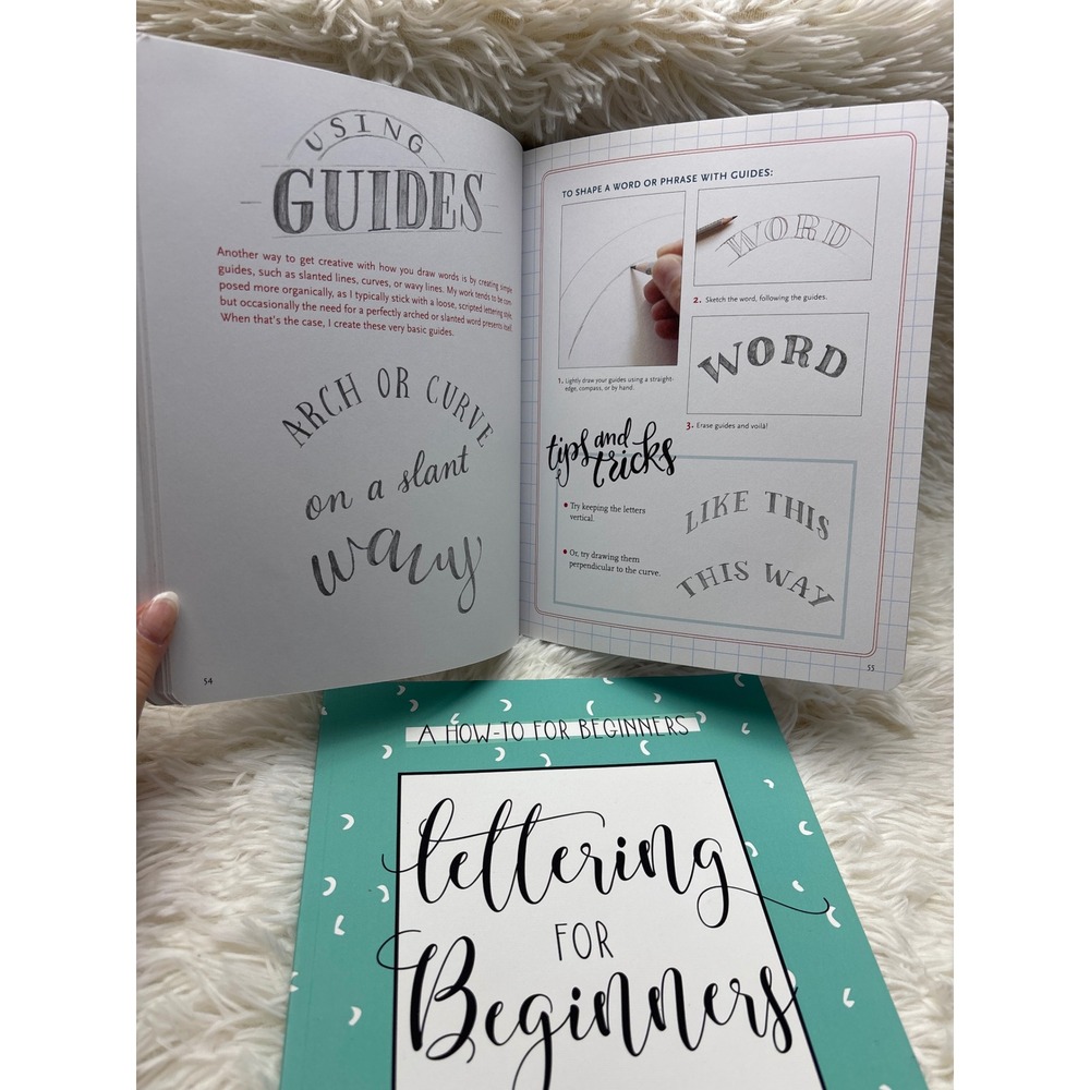 Hand Lettering Interactive Guide Megan Wells & Lettering for Beginners Workbooks - Picture 6 of 7